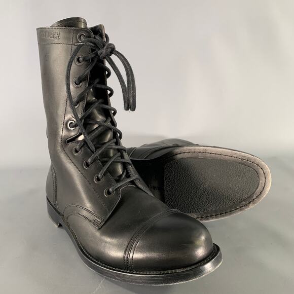 ALEXANDER MCQUEEN Size 9.5 Black Leather Lace Up Boots main image 4
